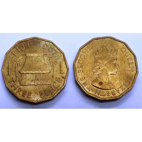 FIJI 3 Pence 1967