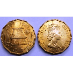 FIJI 3 Pence 1961