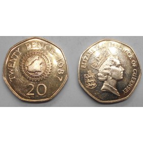 GUERNSEY 20 Pence 1987 rare