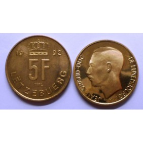 LUXEMBOURG 5 Francs 1992