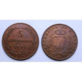 SAN MARINO 5 Centesimi 1894