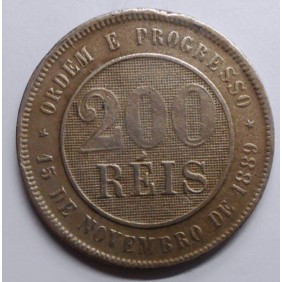 BRAZIL 200 Reis 1895