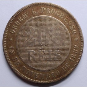 BRAZIL 200 Reis 1896