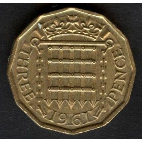 GREAT BRITAIN 3 Pence 1961
