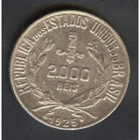 BRAZIL 2000 Reis 1925 AG