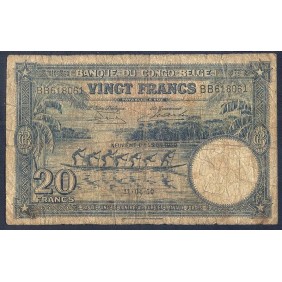 BELGIAN CONGO 20 Francs 1950