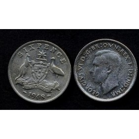 AUSTRALIA 6 Pence 1948 AG