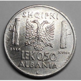 ALBANIA 0,50 Lek 1939 M.