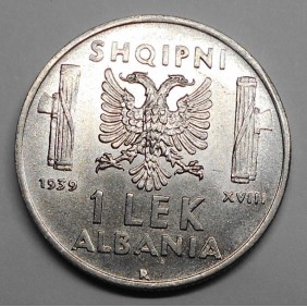 ALBANIA 1 Lek 1939 M.