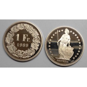SWITZERLAND 1 Franc 1989 Proof