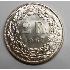 SWITZERLAND 2 Francs 1967 AG