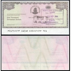 ZIMBABWE 1000 Dollars 2003