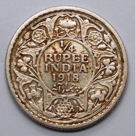 BRITISH INDIA 1/4 Rupee...