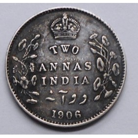 BRITISH INDIA 2 Annas 1906...