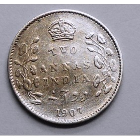 BRITISH INDIA 2 Annas 1907...