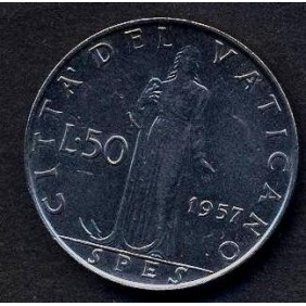 VATICANO 50 Lire 1957