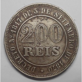 BRAZIL 200 Reis 1871