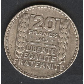 FRANCE 20 Francs 1933 AG Turin