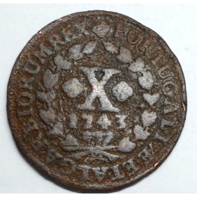 PORTUGAL 10 Reis 1743...
