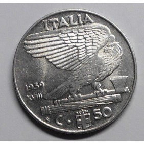 50 CENTESIMI 1939 XVIII M.