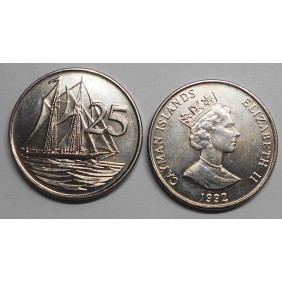 CAYMAN ISLANDS 25 Cents 1992