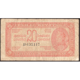 YUGOSLAVIA 20 Dinara 1944