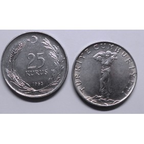 TURKEY 25 Kurus 1963