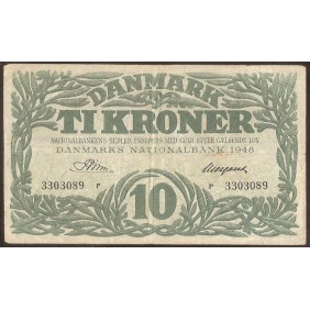 DENMARK 10 Kroner 1948