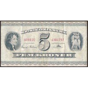 DENMARK 5 Kroner 1956