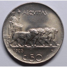 50 CENTESIMI LEONI 1925 RIGATO