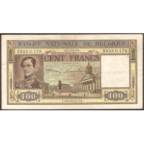 BELGIUM 100 Francs 02.09.1948