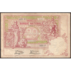 BELGIUM 20 Francs 08.02.1913