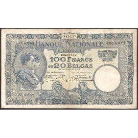 BELGIUM 100 Francs 28.07.1927