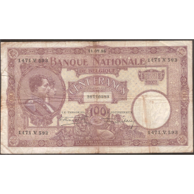BELGIUM 100 Francs 11.07.1925
