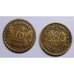 MOROCCO 10 Francs AH 1371...