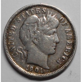 USA Barber Dime 1901 AG