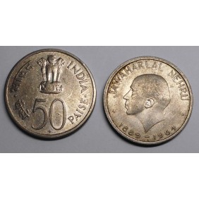 INDIA 50 Paise 1964B J. Nehru