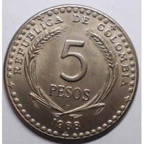 COLOMBIA 5 Pesos 1968 I....