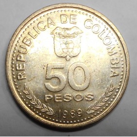 COLOMBIA 50 Pesos 1989...