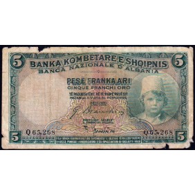 ALBANIA 5 Franka Ari 1926