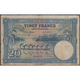 BELGIAN CONGO 20 Francs 1946