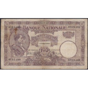 BELGIUM 100 Francs 14.07.1923