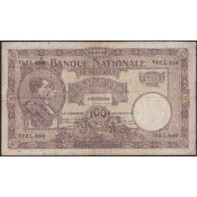 BELGIUM 100 Francs 19.07.1923