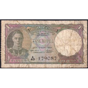 CEYLON 1 Rupee 12.07.1944
