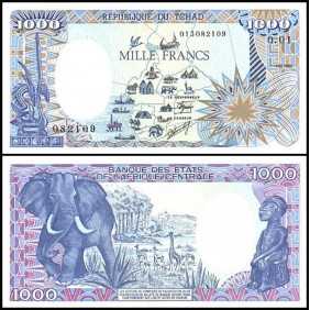 CHAD 1000 Francs 1985