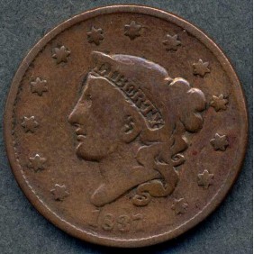USA 1 Cent 1837 Coronet