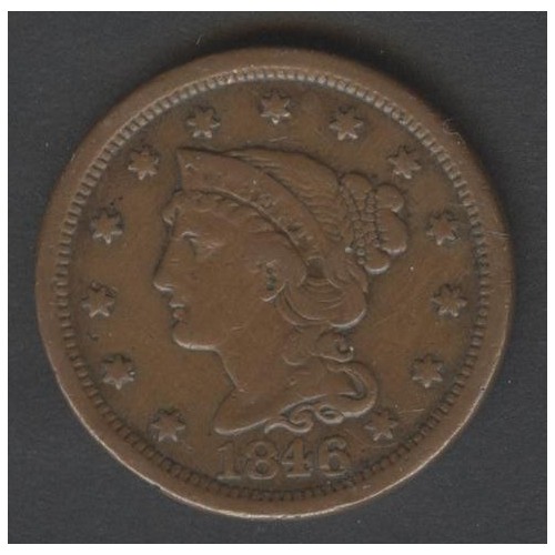 USA 1 Cent 1846 Braided Hair