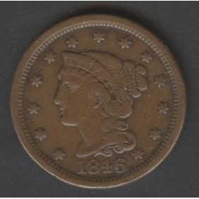 USA 1 Cent 1846 Braided Hair