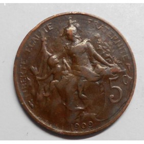 FRANCE 5 Centimes 1909