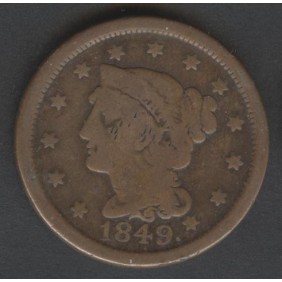 USA 1 Cent 1849 Braided Hair